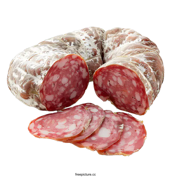 [Transparent Background PNG]Sliced Cured Meat Sausage