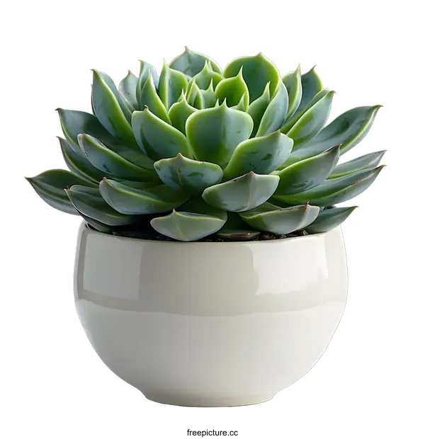 [Transparent Background PNG]A beautiful succulent plant in a ceramic pot