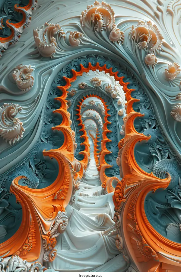 Orange and Blue Archway Fractal
