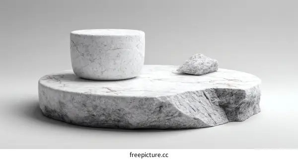 White Marble Display Platform Design