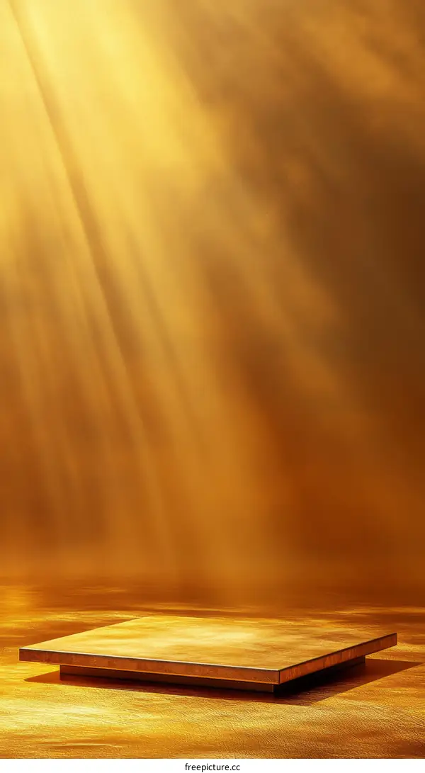 Golden Empty Display Platform Product Showcase