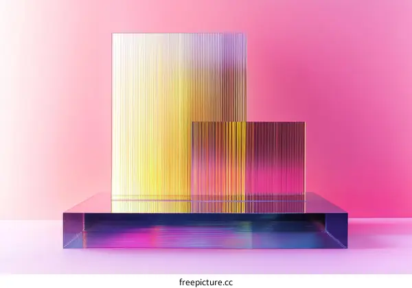 Abstract Geometric Glass Forms on Pastel Background