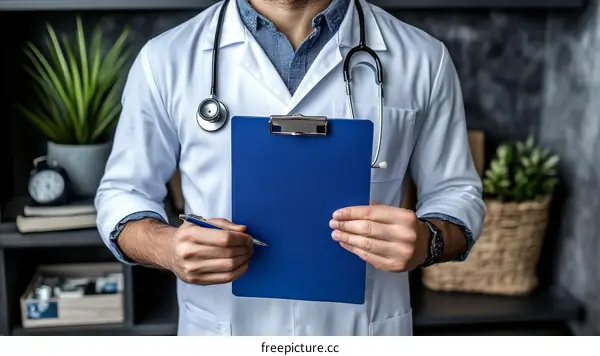 Doctor Holding Clipboard Medical Healthcare Professional
