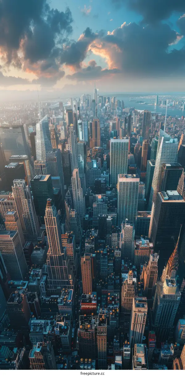 Aerial View of New York City Skyline