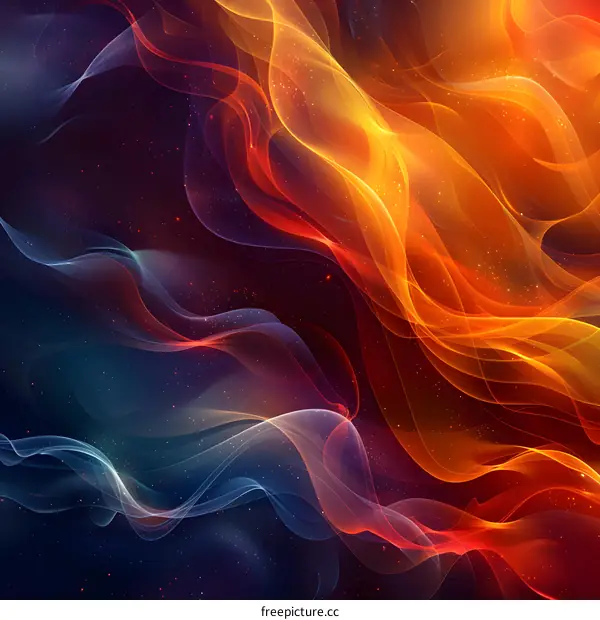 Wavy Orange And Blue Abstract