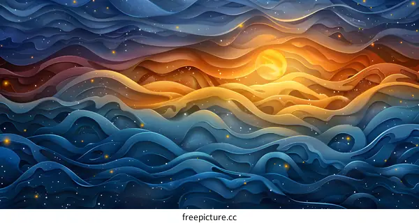 The sea under the night sky