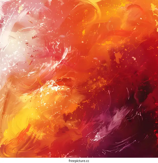 Abstract red orange yellow purple painting