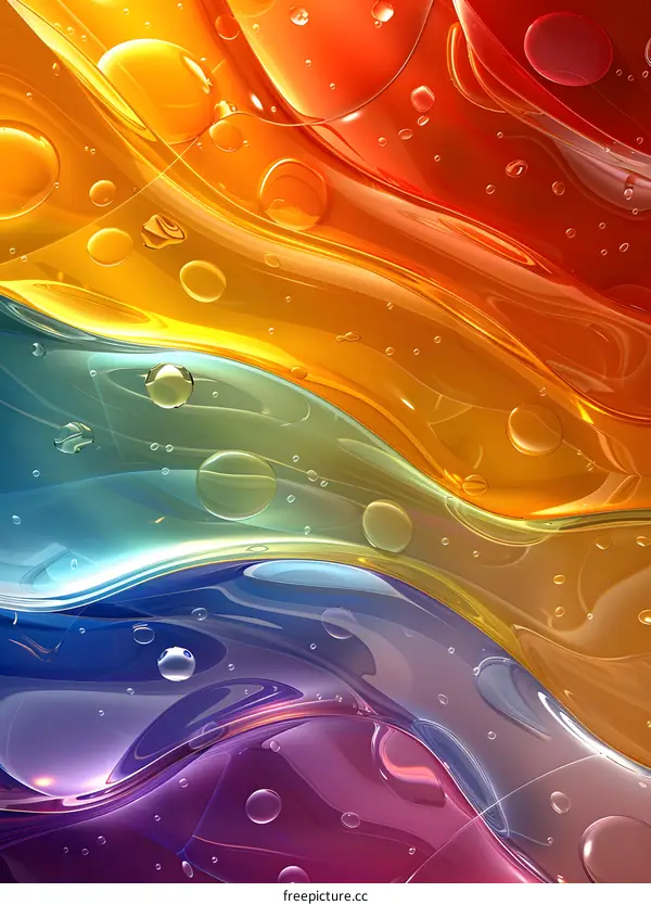 Abstract Colorful Liquid Swirls Background