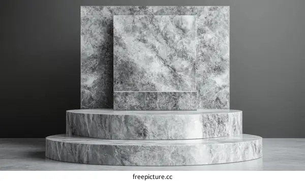 Modern Gray Marble Display Podium