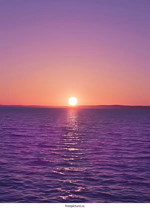 Sunset Over Purple Water