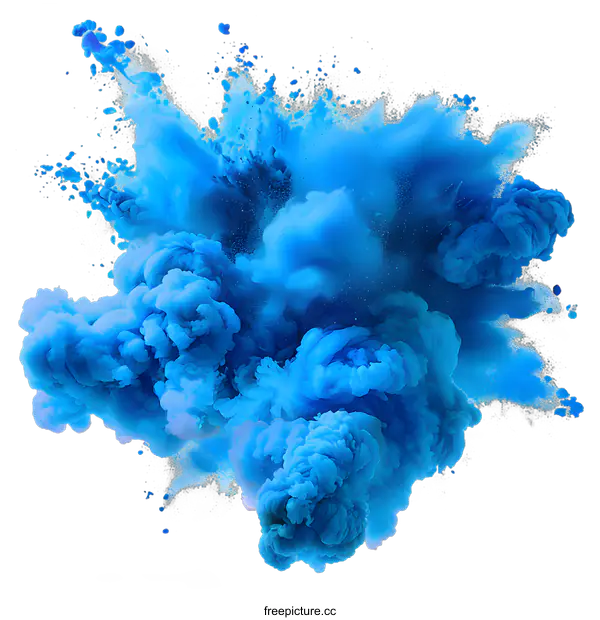 [Transparent Background PNG]Explosion of Blue Paint