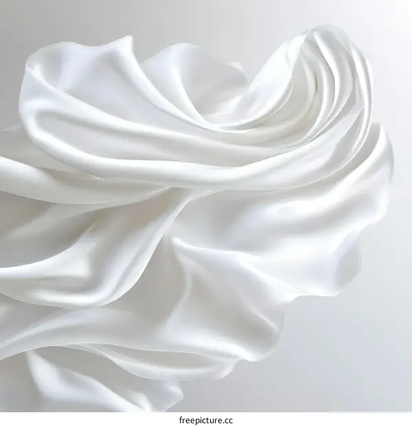 Elegant White Silk Fabric Drape