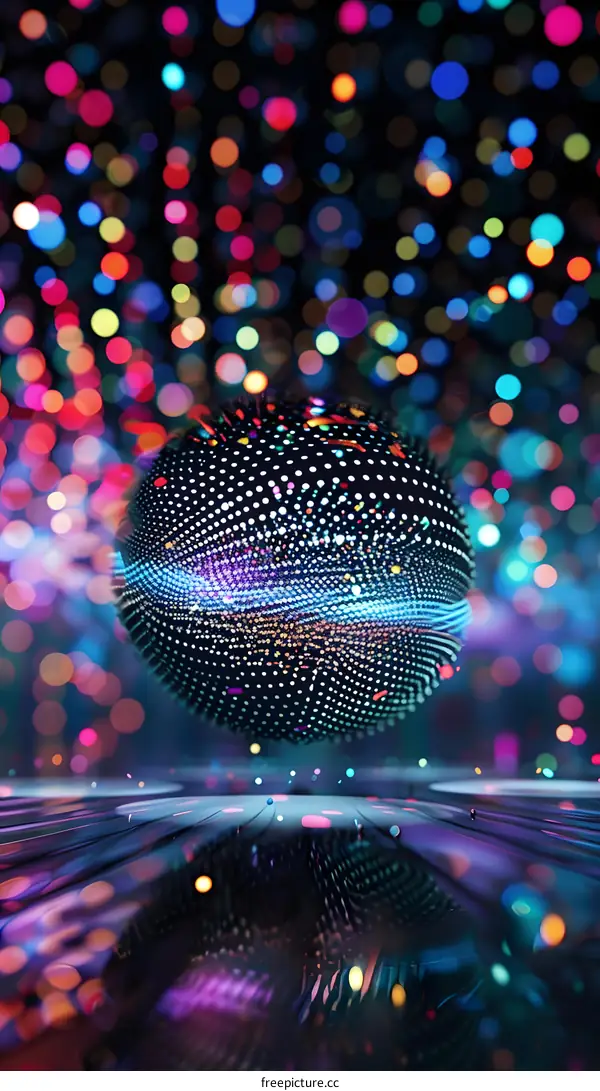 Abstract Colorful Sphere with Bokeh Lights Background