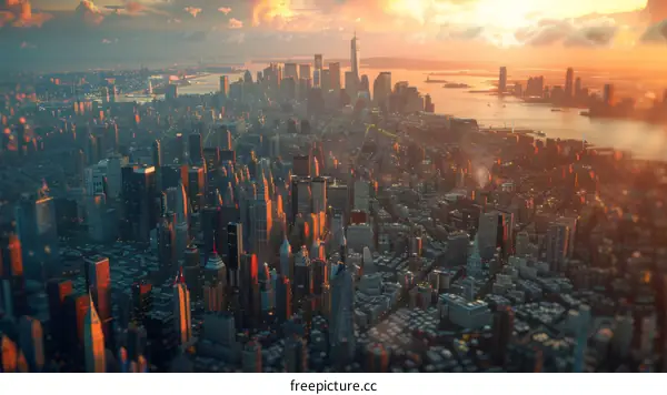 New York City Skyline at Sunrise