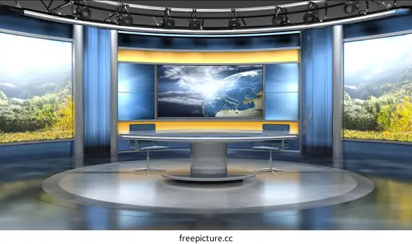 Virtual News Studio Scene Design