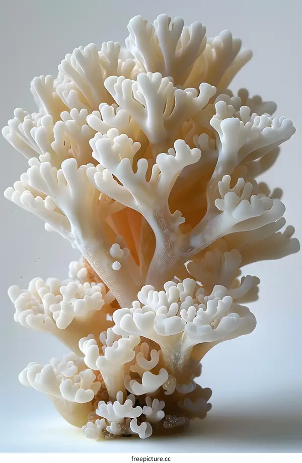 A 3D rendering of a white coral