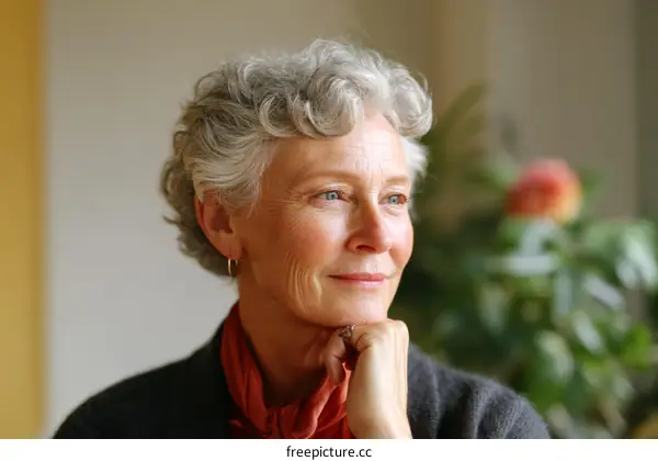 Thoughtful Senior Woman Portrait
