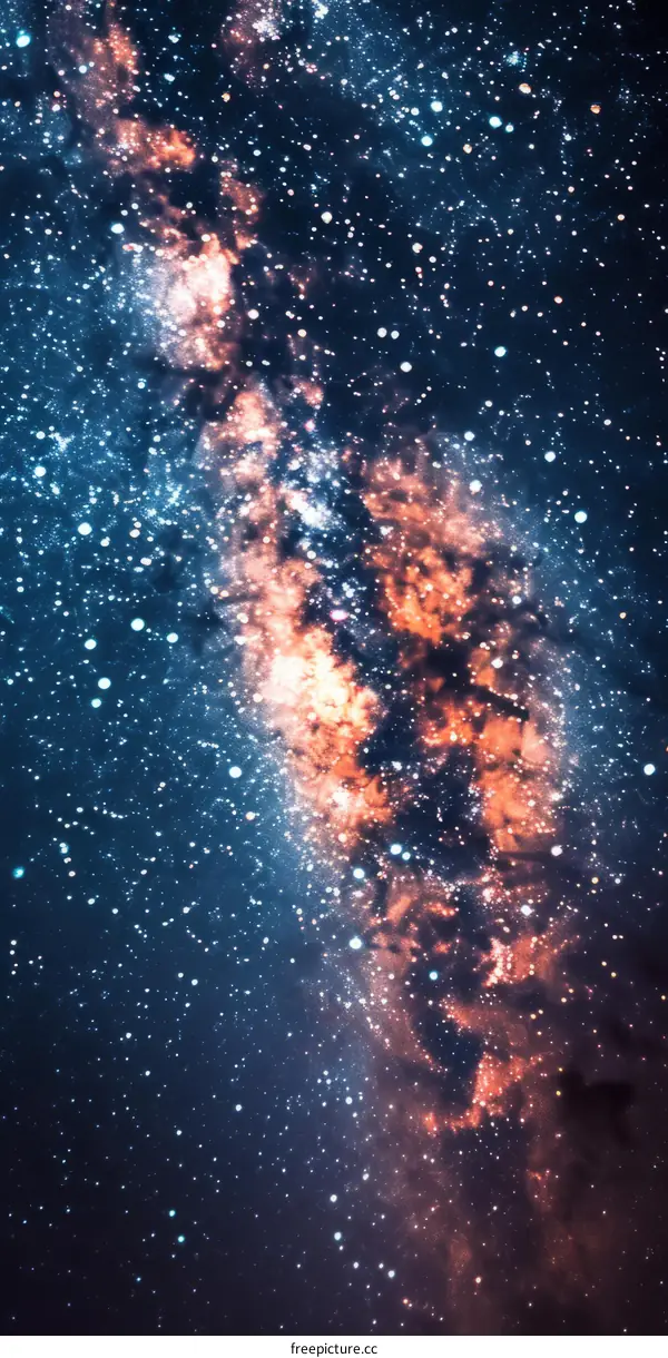 Amazing view of the night sky and stars in the universe