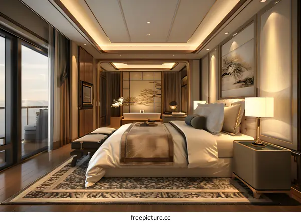 Luxury hotel room interior