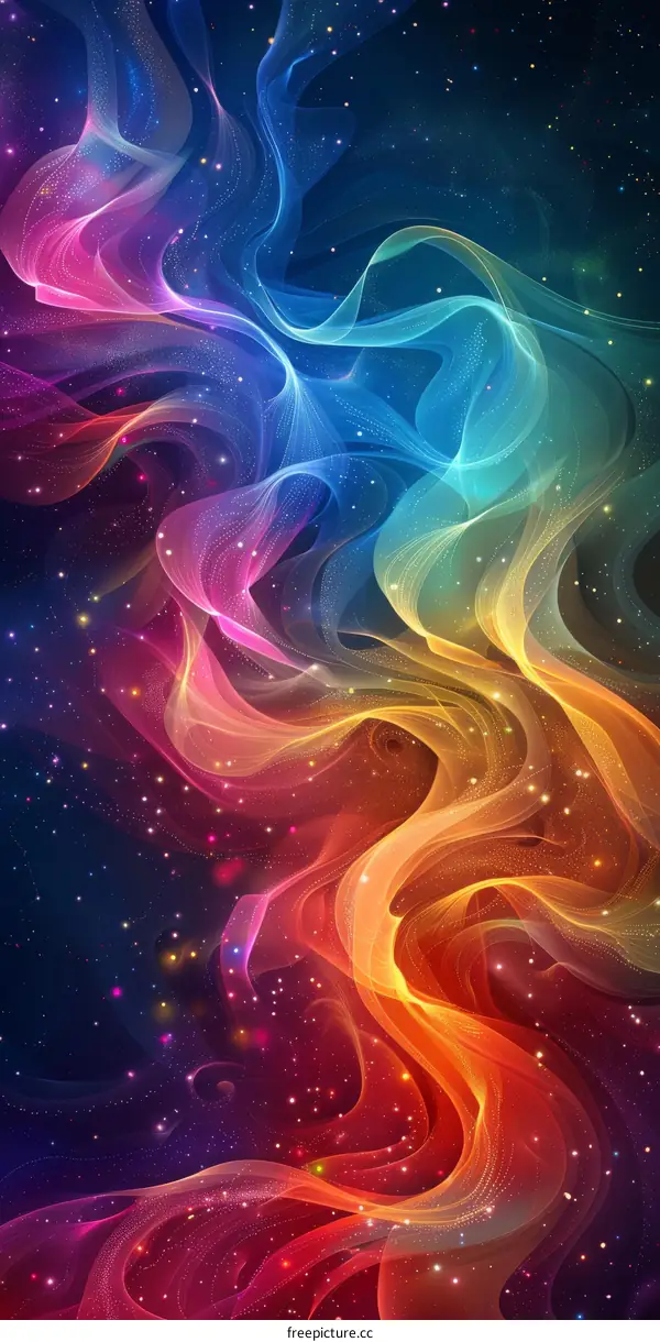 Colorful abstract painting with vibrant colors