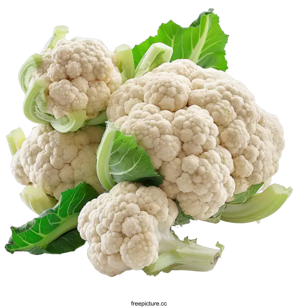 [Transparent Background PNG]Fresh Organic Cauliflower on transparent background