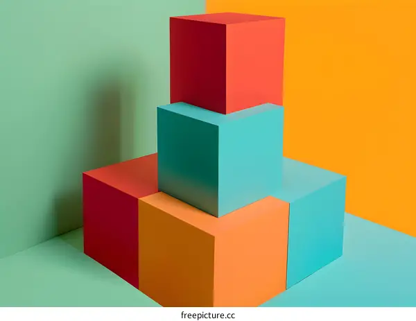 Abstract Background with Colorful Cubes