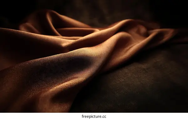 Brown Satin Fabric Texture Close Up