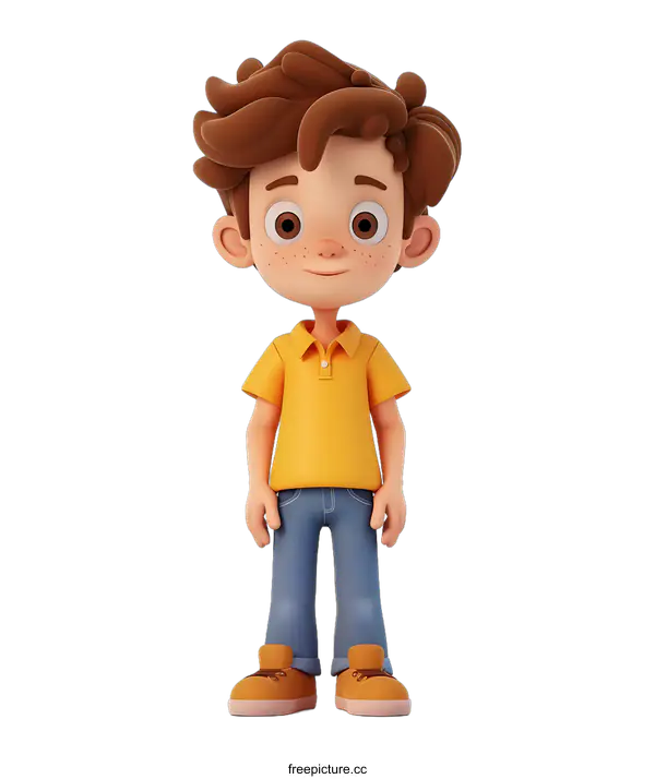 [Transparent Background PNG]3d cartoon character of a boy