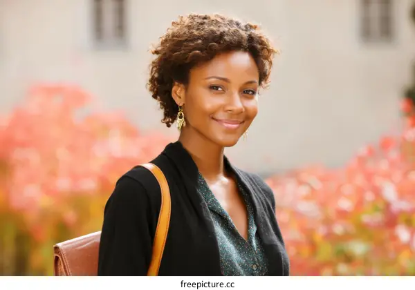 Smiling African American Woman Outdoors