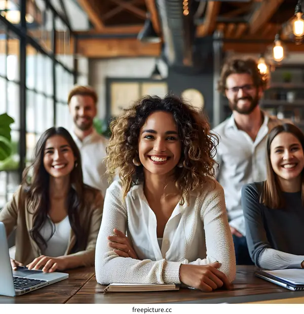 Portrait of a group of smiling business professionals