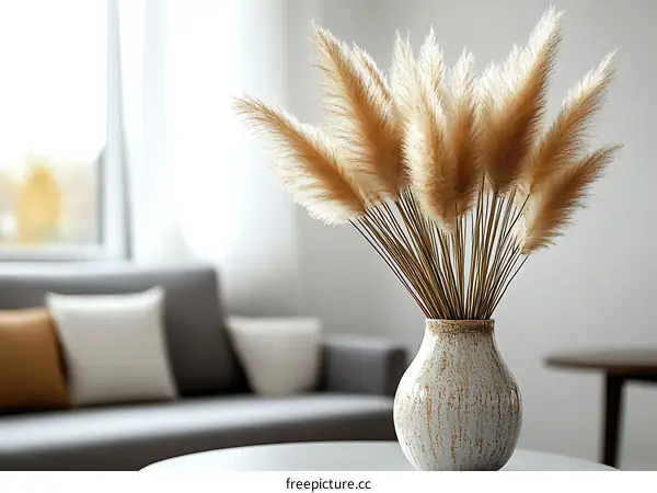 Dried Pampas Grass Arrangement in Vase