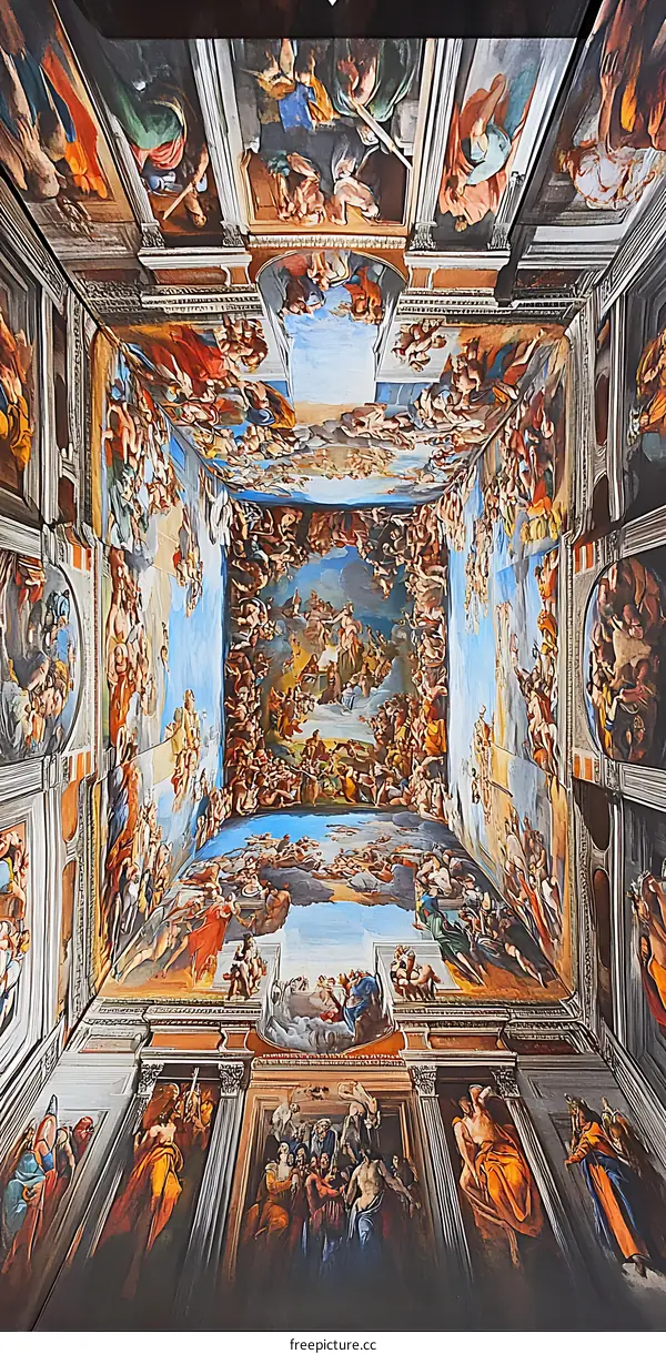 The Sistine Chapel Ceiling Fresco by Michelangelo