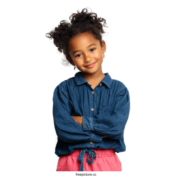 [Transparent Background PNG]Portrait of a Smiling Black Girl