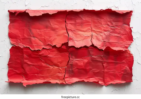 Torn red paper