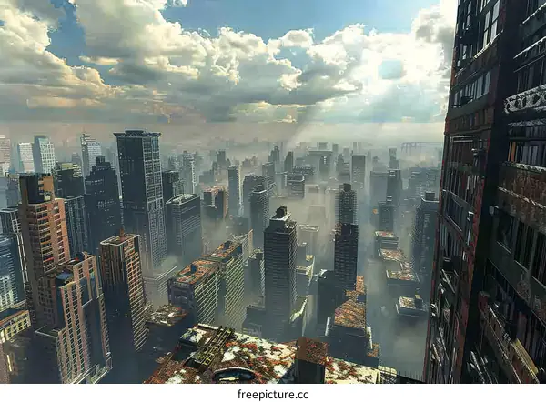 Post-Apocalyptic Cityscape Illustration