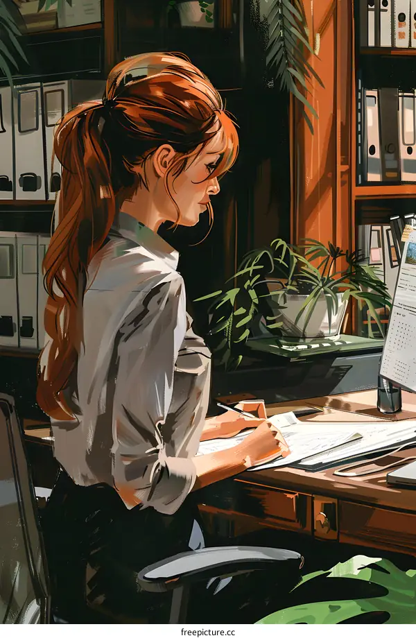 girl in the office