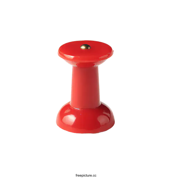 [Transparent Background PNG]Single Red Pushpin on White Background