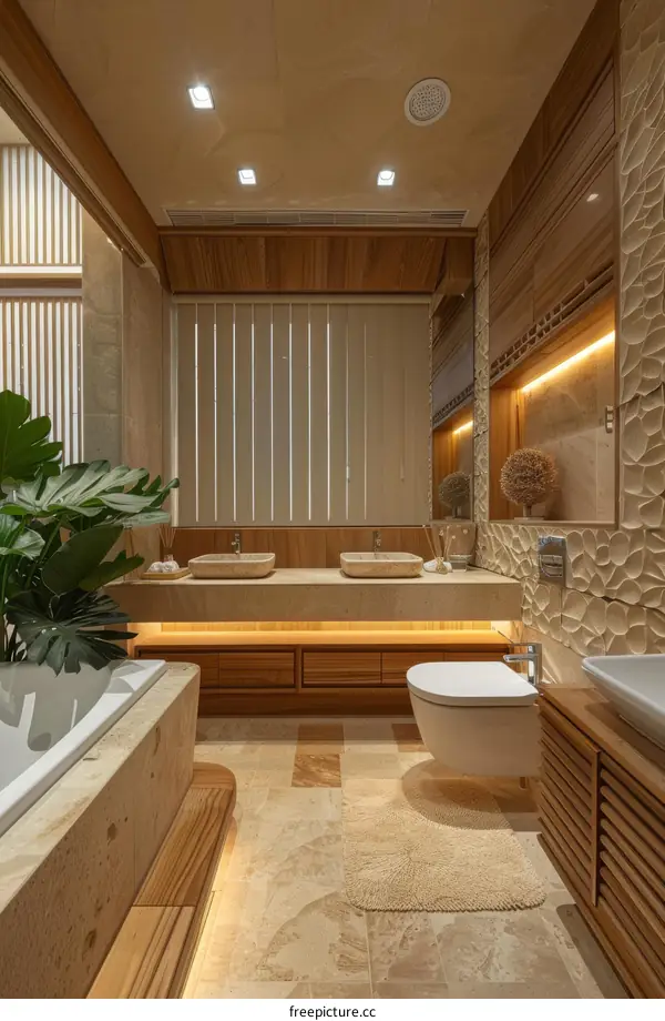 Modern Luxury Wooden Bathroom Design