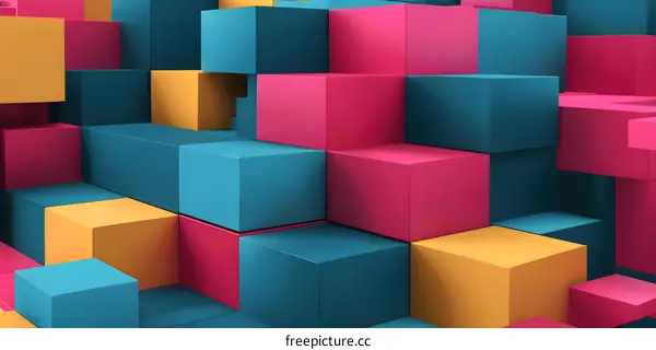 Abstract Colorful Cubes 3D Background