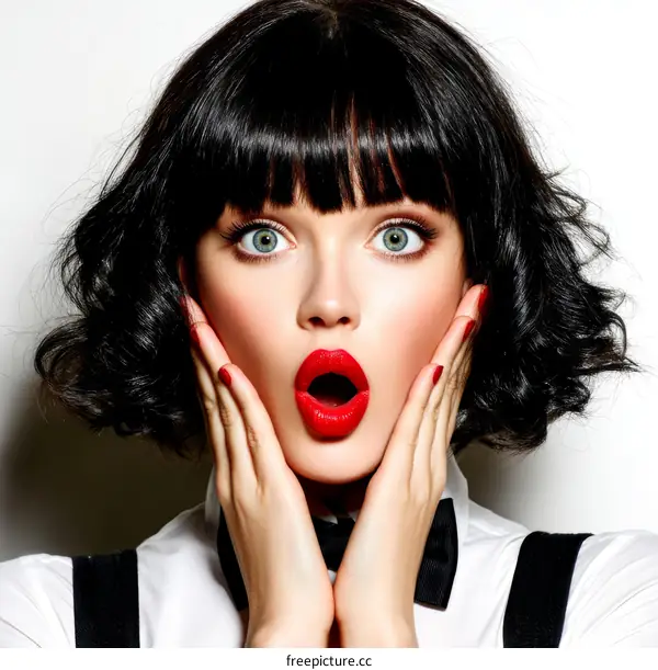 Woman with Shocked Expression Portrait