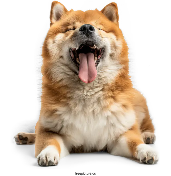 [Transparent Background PNG]Cute Puppy Dog Yawning With Tongue Out