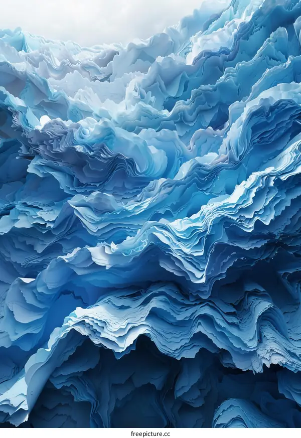 Blue and white abstract painting