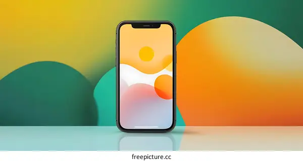 Abstract Phone Background with Yellow and Green Colors