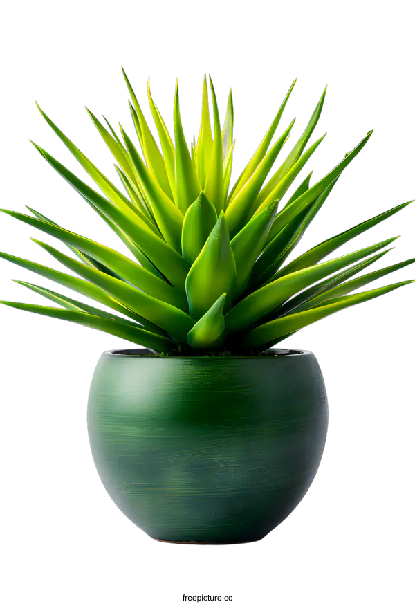 [Transparent Background PNG]Green Plant in Pot Against White Background