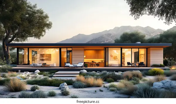 Modern Minimalist House in Mountain Landscape