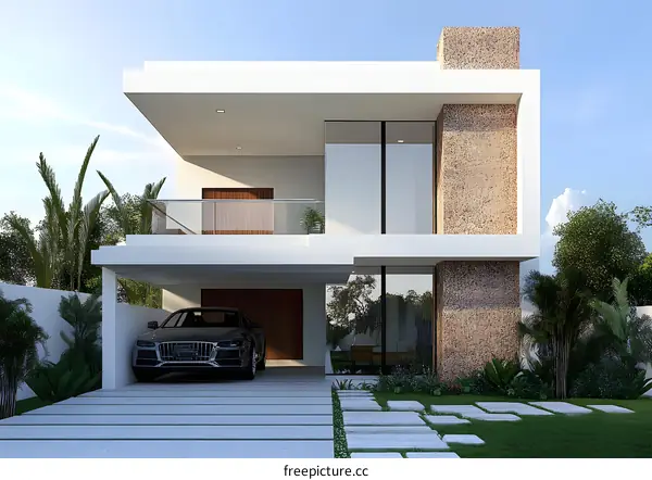 Modern Two Story House with Garage