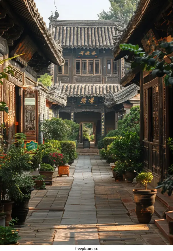 Courtyard with traditional chinese architecture