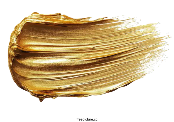 [Transparent Background PNG]Golden Paint Stroke Texture Illustration