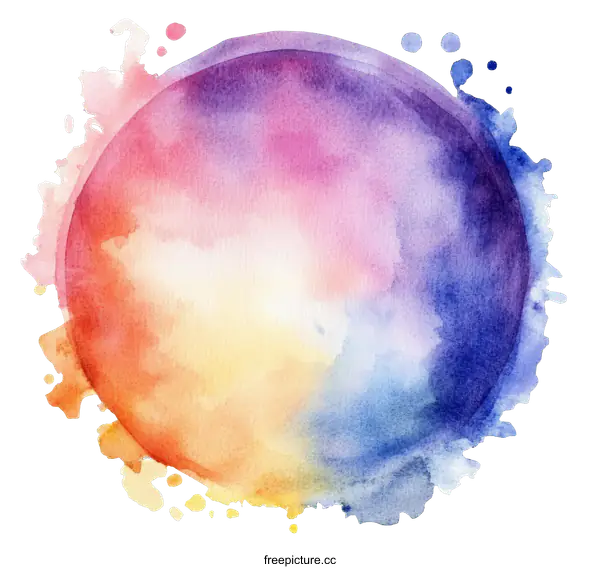 [Transparent Background PNG]Abstract Watercolor Circle Design