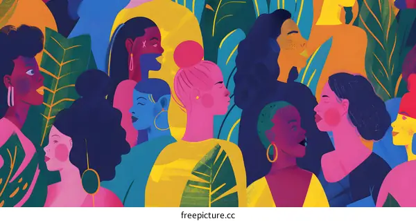 Diversity and Inclusivity Illustrated: Colorful Portrait of Women